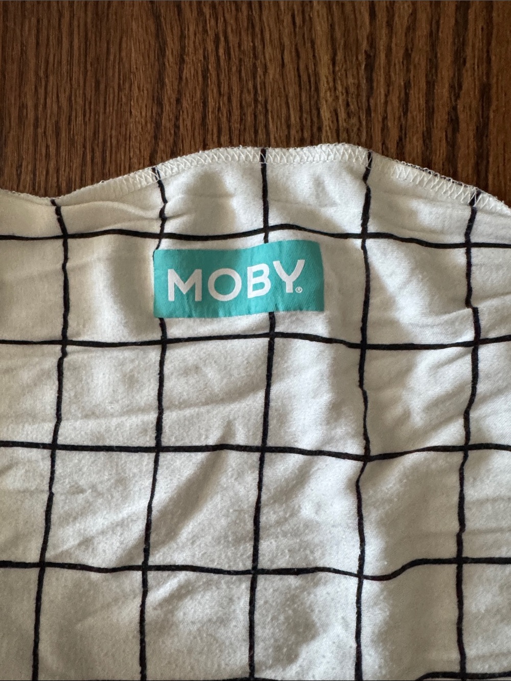 MOBY White & Black Grid Swaddle Blanket